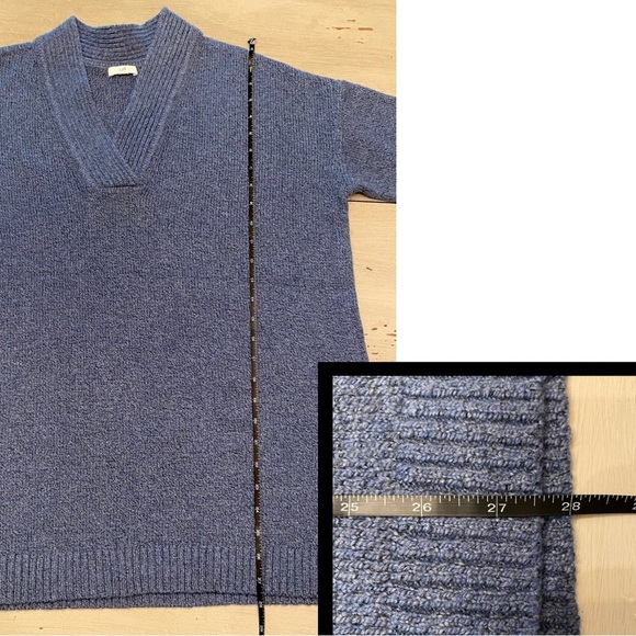 J. Jill, Relaxed Marled V-Neck Knit Long Sleeve Sweater, Indigo, Blue - Picture 9 of 9